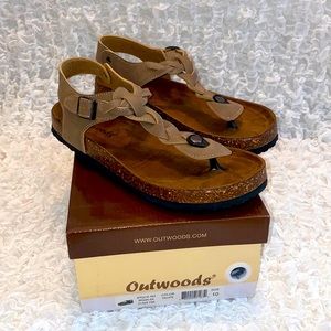 Women’s Braided Suede Taupe Sandals size 10